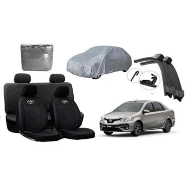 Imagem de Conjunto de Capas de Couro Personalizado Etios 16-22 + Capa de Cobrir 