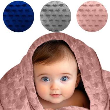Imagem de cobertor /manta coração flannel bebê em 03 cores 1,00m x 1,20m - bell,