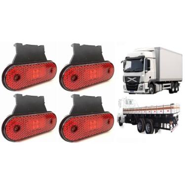 Imagem de Kit 4 Lanterna Led Lateral Báu Carroceria Carreta 12/24v KLX