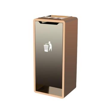 Imagem de Eliminação de pontas de cinzas de cigarros, lata de lixo vertical de hotel cinzeiro de aço inoxidável corredor corredor hotel high-end clube lobby coluna de cinzas, para casa pátio cigarros eliminação