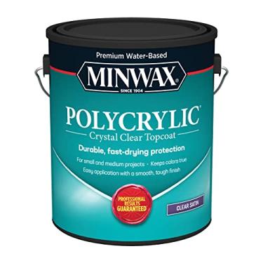 Imagem de Minwax Tinta à base de água 1333000 INT Cetim W/B POLICRÍLICO, galão, 400 ml