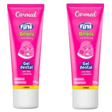 Imagem de Kit 2 Gel Dental Carmed Fini Beijos 70g Fini Fluor - CIMED