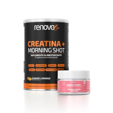Imagem de 1 Pote Creatina Monohidratada + Morning Shot com Creme Resveratrol- Renova Be (144g, Laranja)