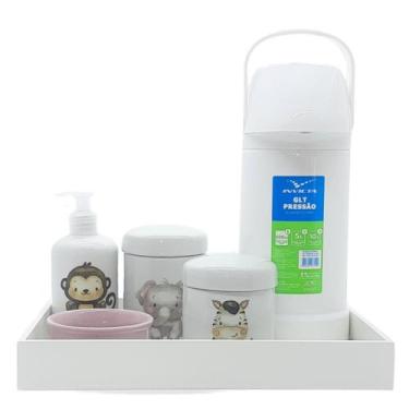 Imagem de Kit higiene bebê Safari 6 pçs - Porcelana e Pinus - 66.8 - Genérico
