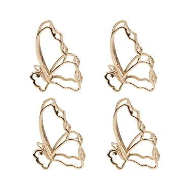 Imagem de VinBee Pacote com 4 grampos de cabelo grandes de metal prendedor de cabelo prendedor de garra para mulheres meio coque grampos de cabelo para cabelos grossos (8 cm)