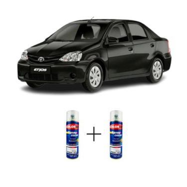 Imagem de SPRAY AUTOMOTIVO Preto Rock II - 215 Toyota + SPRAY VERNIZ 300ML - She