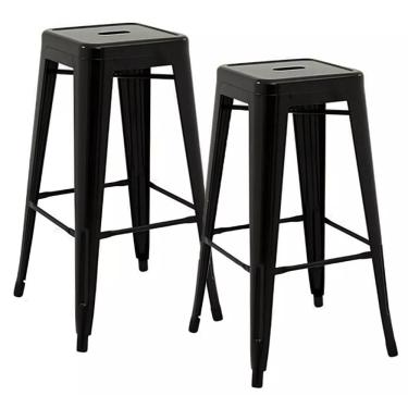 Imagem de 2 Cadeiras Alta Tolix Passa Prato Restaurante Preto