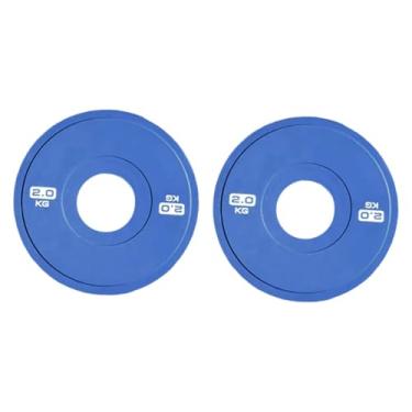 Imagem de YIJU Placas de troco se encaixa em barras de 2 polegadas 2x portátil de código de cores para estúdios de fitness studios, 2.0 Kg Azul