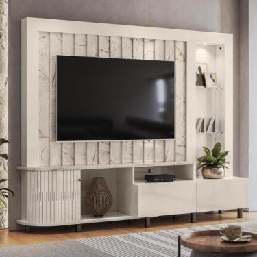 Imagem de Estante Home Theater 1 Porta 2 Gavetas Com LED Le Mans - Madetec, Cala
