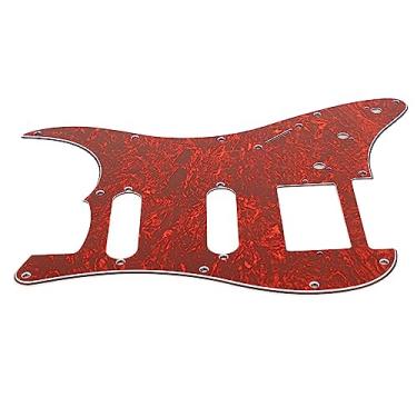 Imagem de Protetor de palheta de guitarra, proteção de PVC inodoro contra danos, placa frontal com boa estabilidade térmica, melhor proteção com ferragens para desempenho (concha de tartaruga vermelha