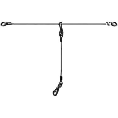 Imagem de Mi Metty Cinto de segurança para cães, arnês de carro para cães, coleira para assento traseiro feita de corda de arame revestida, tirolesa para cães Happy Ride, ótimo para viagens, retenção de segurança sem mastigar cabo de aço inoxidável.