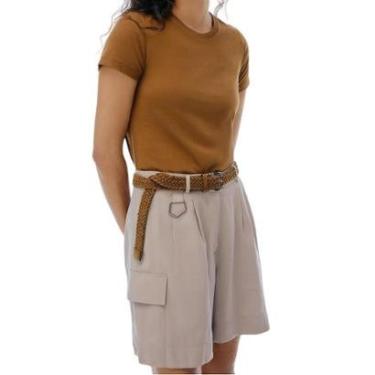 Imagem de Blusa Feminina Hering MC Slim World Marrom - 0241H41EN-Feminino