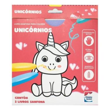 Imagem de Livro-Sanfona Para Colorir: Unicórnios