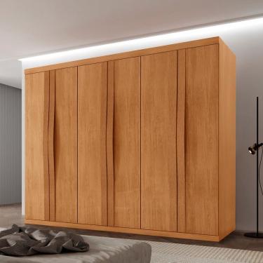 Imagem de Guarda-roupa Casal 100% Mdf 6 Portas e 6 Gavetas Olimpo Naturalle
