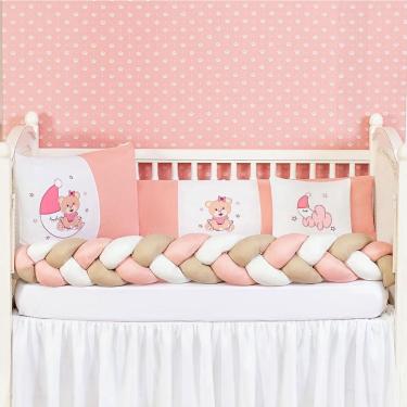 Imagem de Kit Trança Ursinho No Céu Berço Menina 6 Peças Com Lateral