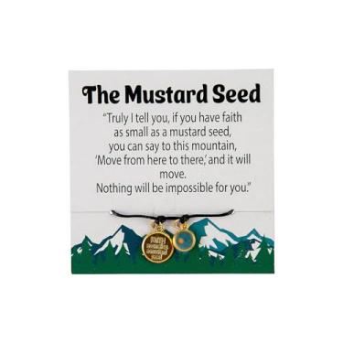 Imagem de Fun Express Pulseiras Faith de semente de mostarda com cartão - 12 conjuntos, folhetos inspiradores com tema de fé, perfeitos para escola dominical, pequenos grupos e eventos da igreja