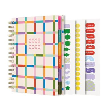 Imagem de And Per Se Student Planner 2025-2026, planejador acadêmico de julho de 2025 a junho de 2026, 21,6 cm × 15,7 cm, plano de aula semanal e mensal para estudantes com abas e adesivos coloridos (grade