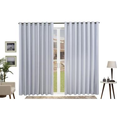 Imagem de Cortina  Lisa Corta Luz Ilhós tabaco 4,00x2,80 - Empório Luz, Gelo