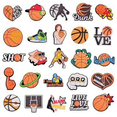 Imagem de YMHOETS 25 30 peças de pingentes de calçados esportivos para meninos, homens, videogame, acampamento, pesca, tamancos, decorações de sapatos, acessórios para lembrancinhas de festa infantil, Borracha