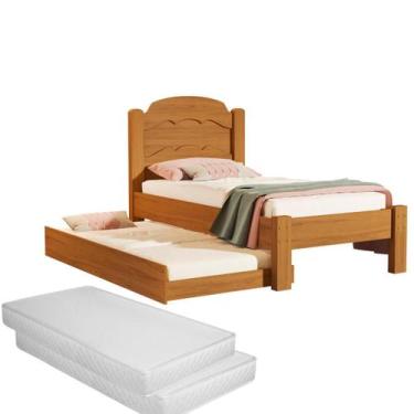 Imagem de Cama Solteiro Tamanho Padrão 188x90 com Auxiliar 100% MDF Acompanha 2 