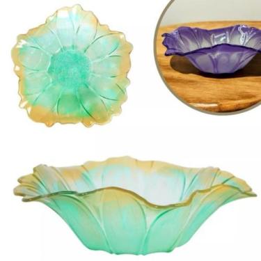 Imagem de Centro de Mesa Fruteira Alta Flor Bicolor 28cm Decorativa - Pra vc , V