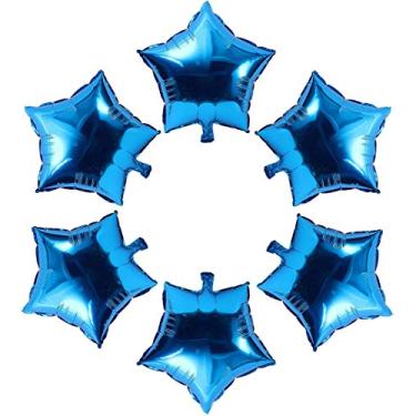 Imagem de 24 balões de 45,72 cm de estrela azul balões Mylar para chá de bebê, revelação de gênero, casamento, baile mágico ou decoração de festa de noivado