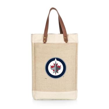 Imagem de PICNIC TIME NHL Winnipeg Jets Pinot Juta 2 Garrafa Isolada Saco de Vinho Sacola de Vinho, Saco de Presente de Vinho (Bege)