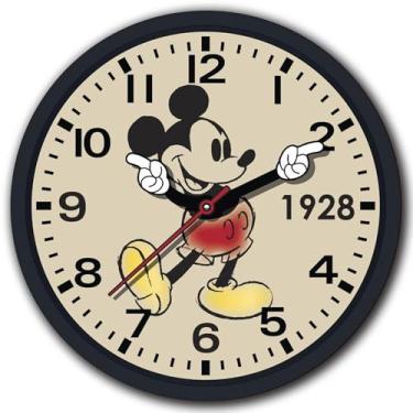 Imagem de Accutime Relógio de parede retrô Mickey Mouse com ponteiros de 25,4 cm