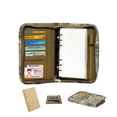 Imagem de monolane Weatherproof Notebook Cover, Tactical Field Notes with Zippered for Card Folders, Padfolio Ring Binder with Refillable 6-Ring Notepad (5.5"x8.5")