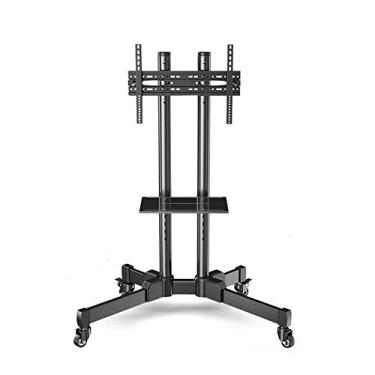 Imagem de Suporte universal de TV de mesa, suporte de pedestal para tela de 81.3 cm-177.8 cm de altura ajustável gerenciamento de cabos comporta 50 kg base máxima bela paisagem