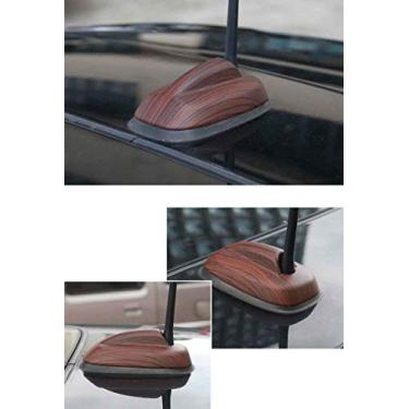 Imagem de SHIFENG Para BMW MINI Cooper Clubman Countryman F55 F56 Antena de Sinal de Rádio de Carro Decoração Shell Adesivo Cobertura 3D (cor de grão de madeira)