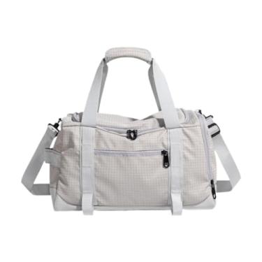 Imagem de Deevoka Bolsa de ginástica bolsa de viagem com compartimento de sapatos portátil grande fitness leve para treinar mulheres de ginástica de pesca de natação, Cinza