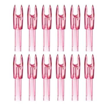 Imagem de PATIKIL Flechas para tiro com arco 4,2 mm, pacote com 12 peças de plástico para inserção de flecha de substituição para caça e tiro arco recurvo, rosa claro