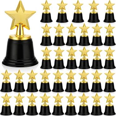 Imagem de Jerify Mini Star Trophy Awards Granel 4,7 polegadas Gold Trophy Awards Copo de Troféu Plástico para Lembranças de Festa de Futebol Futebol Vencedor de Prêmios Competições Carnaval Recompensas Crianças