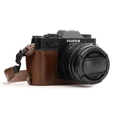 Imagem de MegaGear MG958 Ever Ready Meia capa e alça de couro para câmera compatíveis com Fujifilm X-T30 MII, X-T30, X-T20, X-T10 - marrom escuro