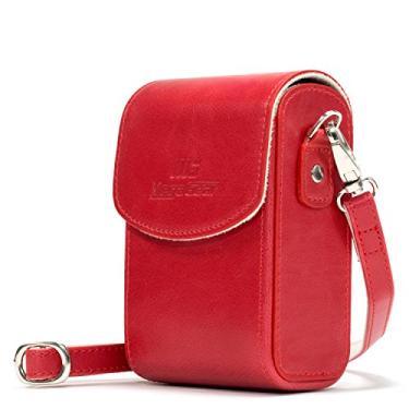 Imagem de MegaGear MG1562 Capa de couro para câmera com alça compatível com Sony Cyber-Shot DSC-RX100 VI, DSC-RX100 V, DSC-RX100 IV - Vermelho
