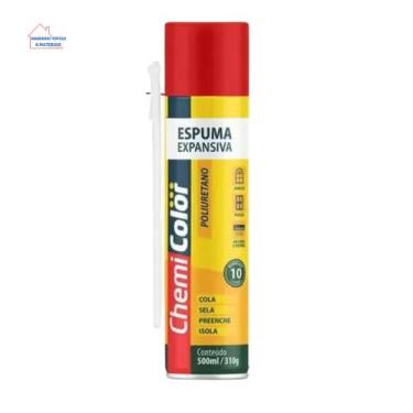 Imagem de Espuma Expansiva Profissional Chemicolor 500ml - Alto Rendimento e Qua