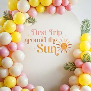 Imagem de First Trip Around The Sun Balloon Arch Decal - First Trip Around the Sun Themed Decorations Wall Decal,Outer Space Themed 1st Birthday Party Decoration,Gender Reveal Decorations