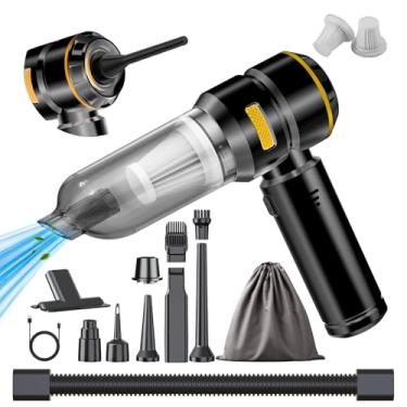 Imagem de Aspirador de pó para carro de alta potência - 22000PA aspirador portátil para carros 4 em 1 espanador de ar comprimido, soprador de ar e bomba, aspirador de mão sem fio com motor sem escovas para