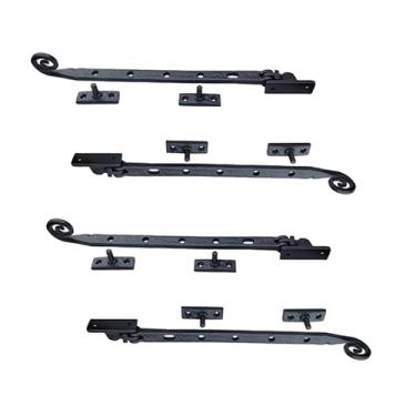 Imagem de Adonai Hardware Suporte de batente de janela de ferro fundido preto "lachish" de 32,5 cm (fornecido como 4 peças por pacote) - Revestimento em pó preto fosco