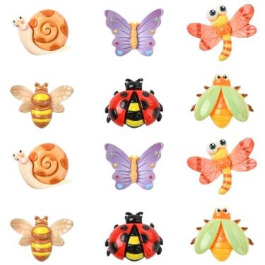 Imagem de LiQunSweet 30 peças, 6 estilos, tema inseto, resina, cabochão borboleta, caracol, joaninha, abelhas, libélula, besouro, contas sem buracos para joias faça você mesmo, enfeite de artesanato, bolsa de