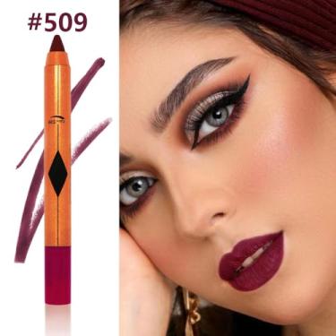 Imagem de JUAAZIN Lápis Delineador Labial Vermelho-Púrpura, Batom Suave E Matte Com Apontador Para Mulheres, À Prova D'Água De Manchas, Manchas Sem Transferência, Forever Lipliner 509#