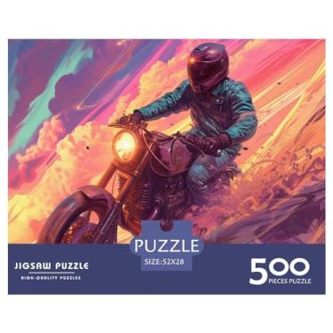 Imagem de Quebra-cabeça divertido de motocicleta cross-country para adultos, 500 peças, brinquedo de alívio de estresse, decoração de casa, educação, jogo, brinquedo intelectual, desafio, educativo, 500 peças