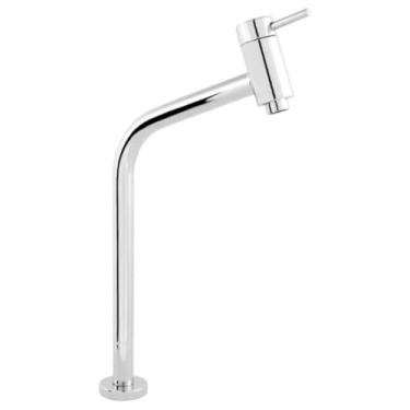 Imagem de Torneira Gourmet para Bancada de Banheiro Lavatório Com 45º Bica Alta E 1/4 De Volta Cromado Bica Alta, Acabamento Cromado, Metal Domum