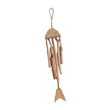 Imagem de Fenteer Escultura de parede de pesca de madeira, decoração de casa com tema de praia, coleções de decoração de parede, ornamento pendurado para barco, quarto,