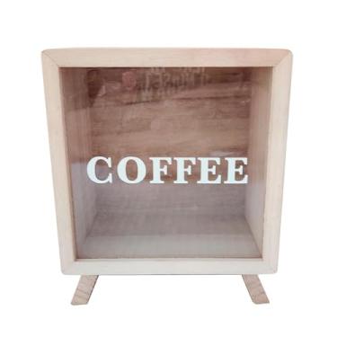 Imagem de Fenteer Cofrinho de moedas, jarra de ponta para dinheiro, adultos, adolescentes, presente, caixa de madeira para dinheiro, cafeteria, bartender, bares, B