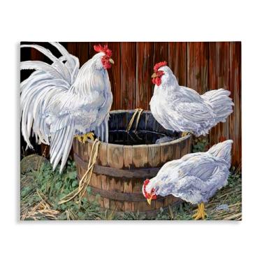 Imagem de Stupell Industries Chatting At Watercooler Chickens Canvas Wall Art Design por Joseph Burgess, 20 x 16