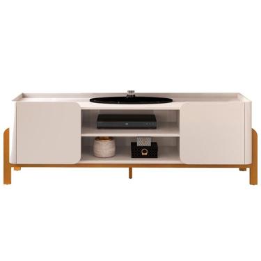 Imagem de Rack Bancada Tv 65 Pol 180 Cm Cher Off White Cedro Dj Moveis Off White Cedro