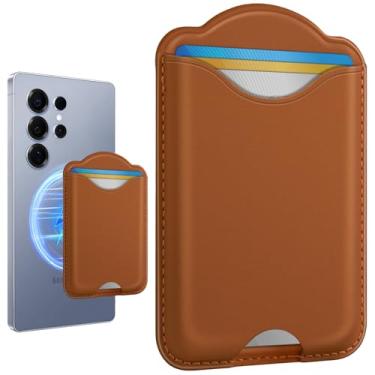 Imagem de Shorogyt Compatível com porta-cartão magnético Magsafe – Carteira de telefone para Samsung Galaxy S25 Series, para iPhone 16/15/14/13/12 Series para mulheres e homens para Apple Mag RFID Magnet Fit 3