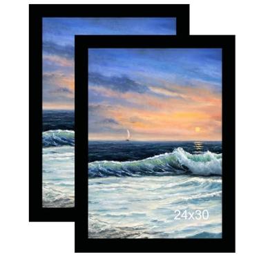 Imagem de LUCKYLIFE Porta-retrato 50 x 76 cm, molduras para pôster para pendurar na parede, exibir imagens 50 x 76 sem tapete, pacote com 2, preto
